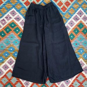 NotPerfectLinen culottes York wide leg style in black size M/L NWOT